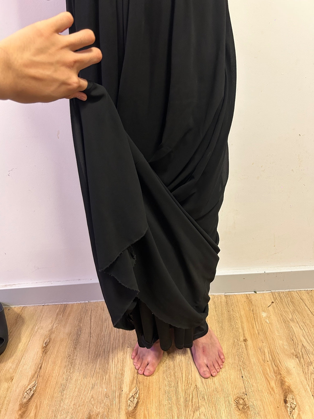 Flower by Charms Paris Black Strapless Chiffon Maxi Dress Size L