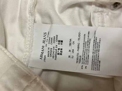 Armani Jeans AJ White Straight Leg Jeans W29 Italian Designer Denim Crystal