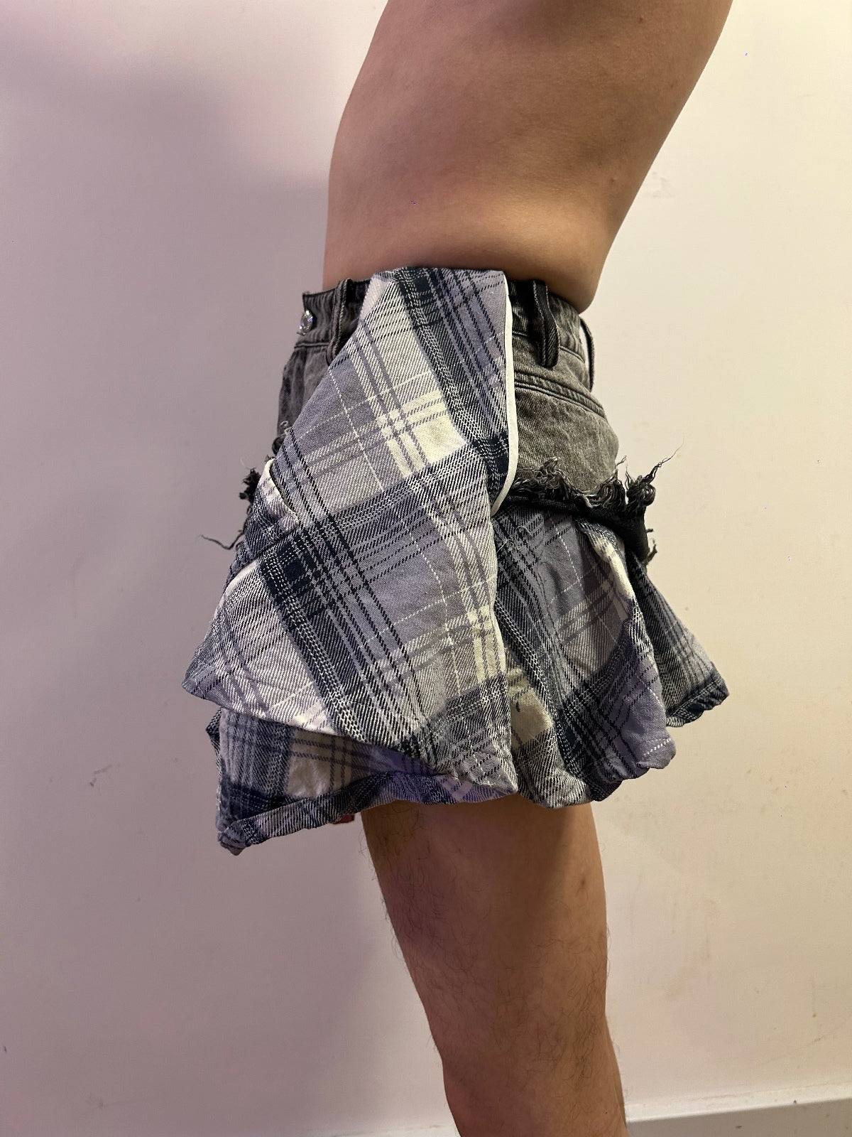 WEIRD MARKET Deconstructed Patchwork Mini Skirt S  AvantGarde Punk Grunge Y2K