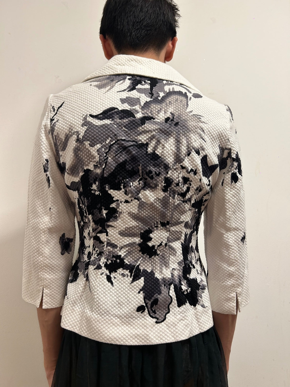 Renato Nucci Paris Textured Floral Tailored Jacket | Size 38