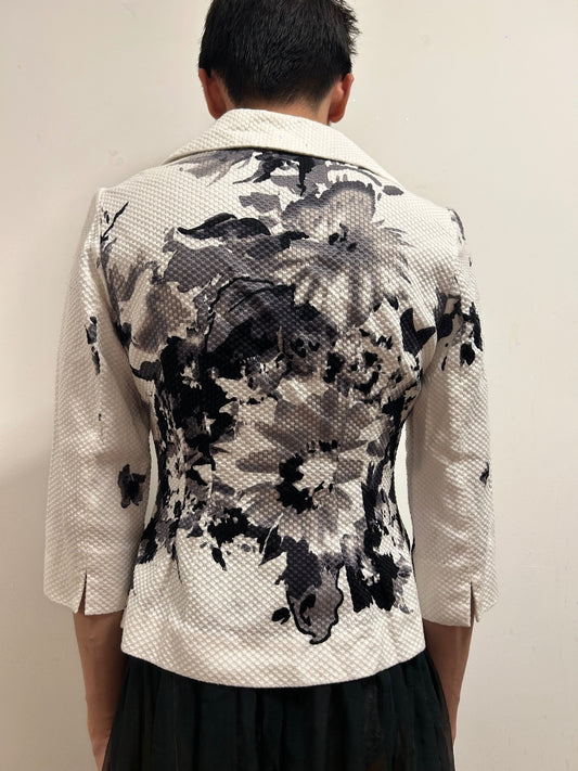 Renato Nucci Paris Textured Floral Tailored Jacket | Size 38