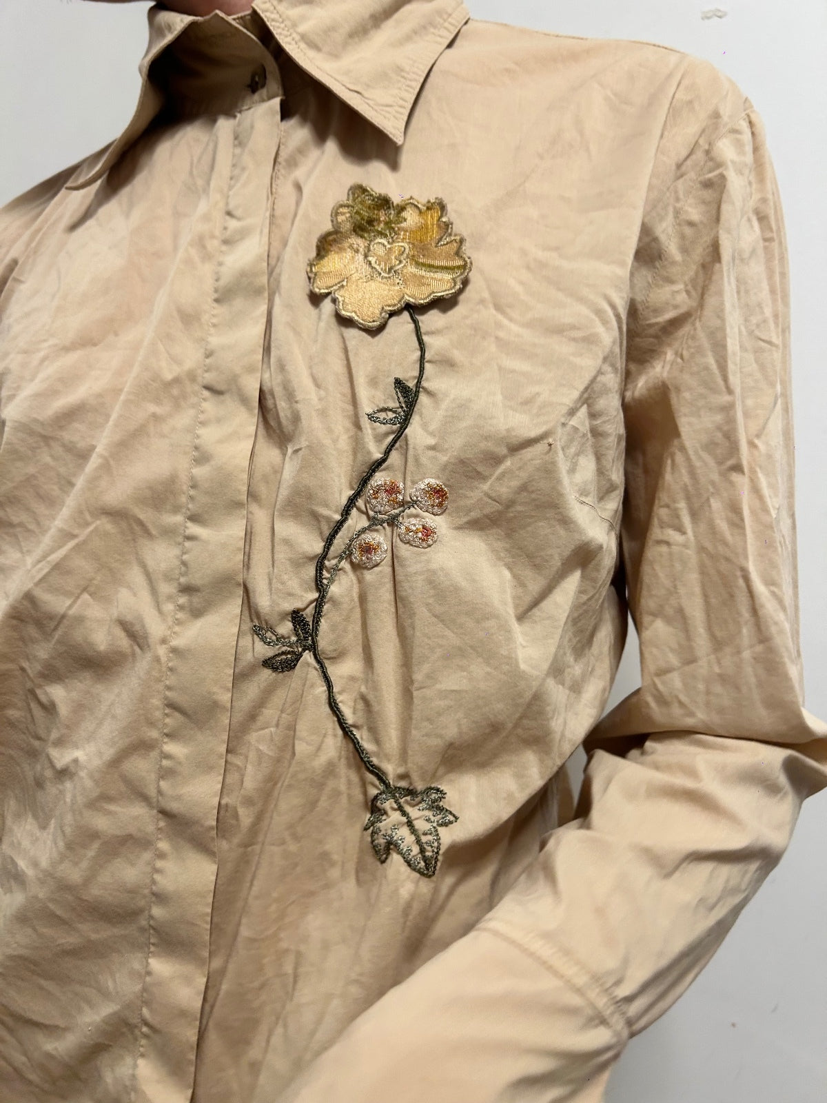 Mariella Rosati Vintage Embroidered Blouse Made in Italy FR 48 French Vintage