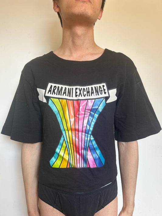 Armani Exchange Rainbow Logo Sweatshirt Limited Graphic Pullover Size S