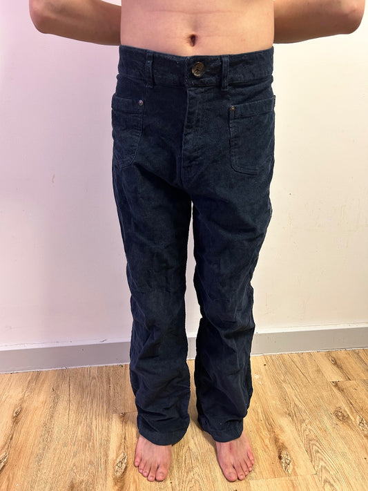 FatFace Navy Corduroy Straight Leg Trousers | UK 14 British Soft Cotton Blend