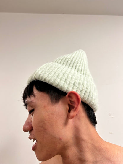 O’STIN Mint Green Ribbed Knit Beanie Hat | Soft Winter Wool Blend