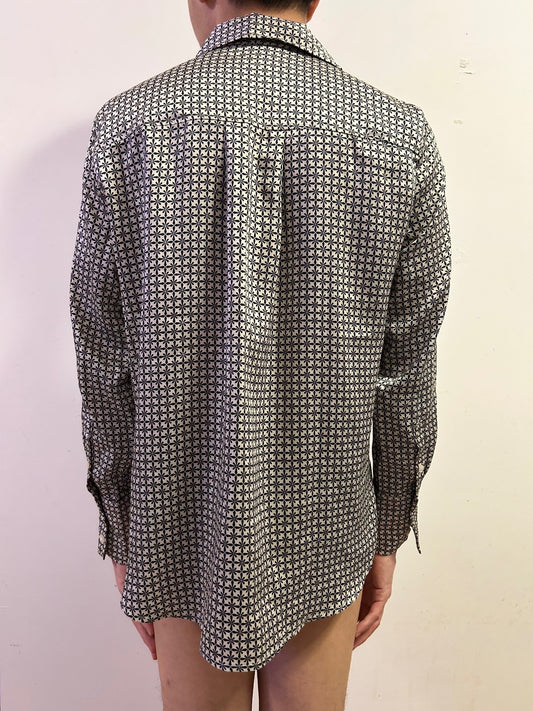 H&M Premium Geometric Print Shirt Size S  Long Sleeve Smart Casual Shirt