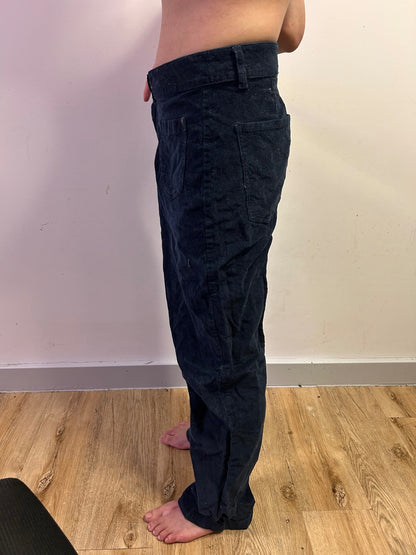 FatFace Navy Corduroy Straight Leg Trousers | UK 14 British Soft Cotton Blend