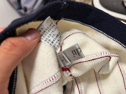 NPAUD Breton Stripe Knit Cardigan │ Gold Button │ Size L