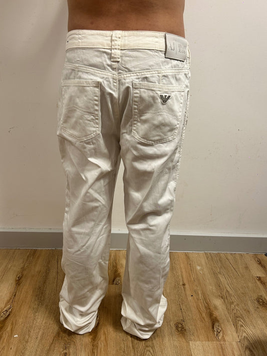 Armani Jeans AJ White Straight Leg Jeans W29 Italian Designer Denim Crystal