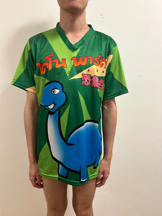 Thailand Dinosaur Park Graphic Oversized Unisex Tee Green Dinosaur Print