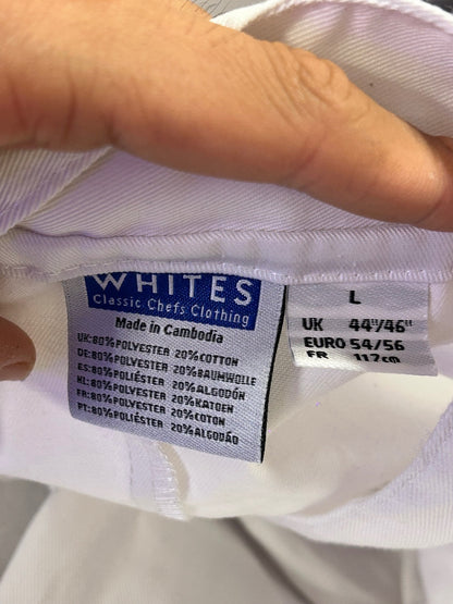 WHITES Professional Chef Jacket White | Classic Double Breasted Size L
