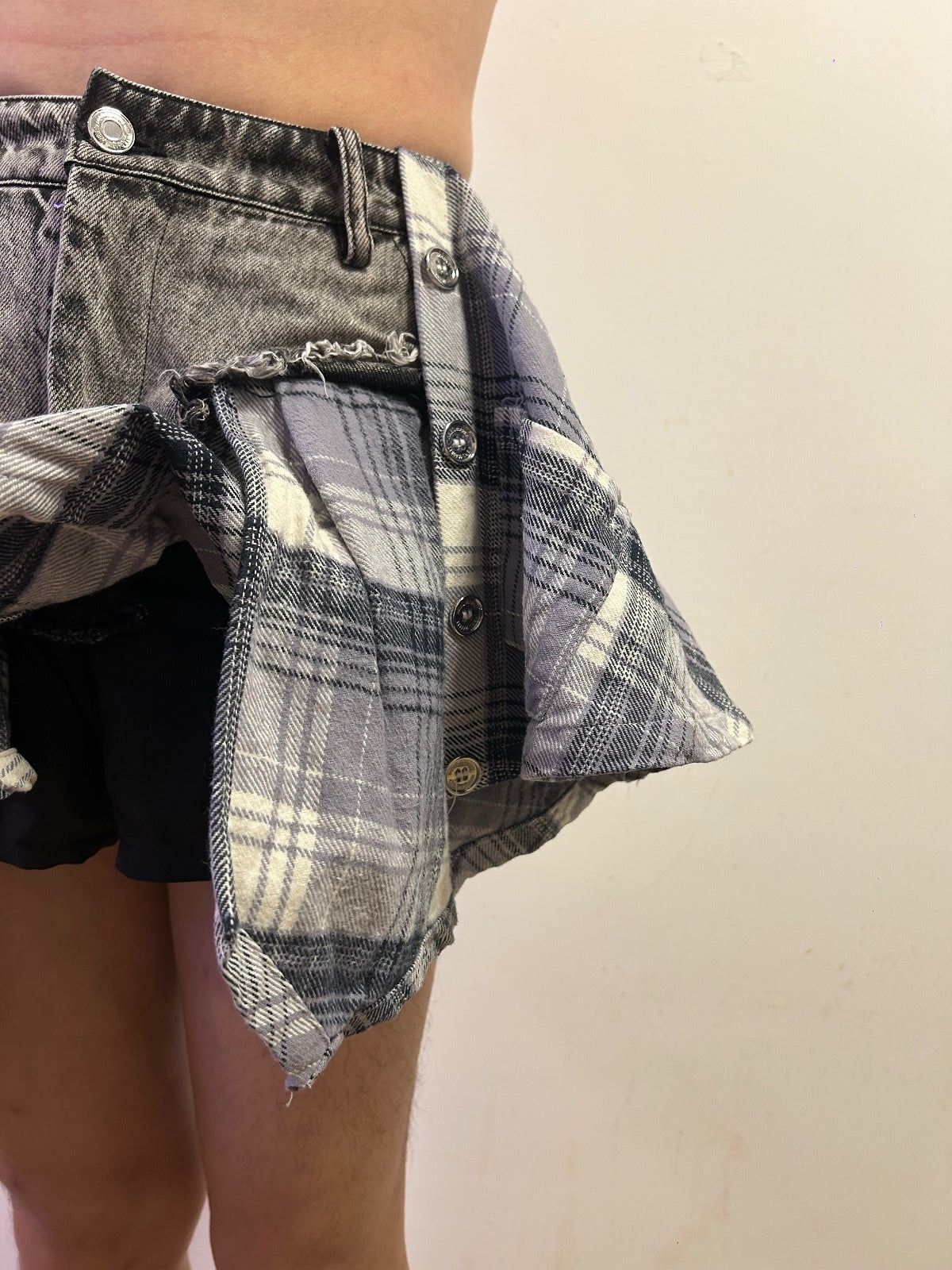 WEIRD MARKET Deconstructed Patchwork Mini Skirt S  AvantGarde Punk Grunge Y2K