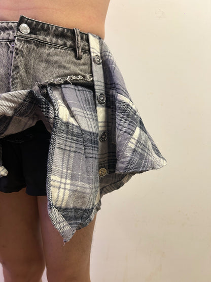 WEIRD MARKET Deconstructed Patchwork Mini Skirt S  AvantGarde Punk Grunge Y2K