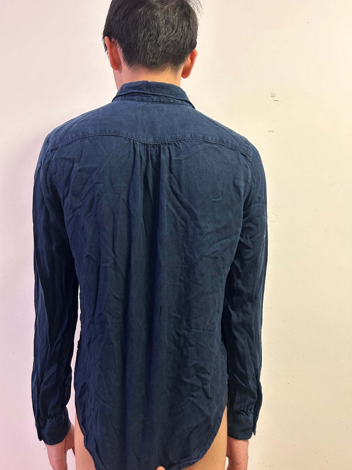 Levi’s Navy Lyocell Button-Up Shirt M Soft Lightweight Smart Casual Shirt Unisex