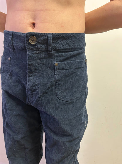 FatFace Navy Corduroy Straight Leg Trousers | UK 14 British Soft Cotton Blend