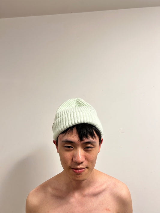 O’STIN Mint Green Ribbed Knit Beanie Hat | Soft Winter Wool Blend