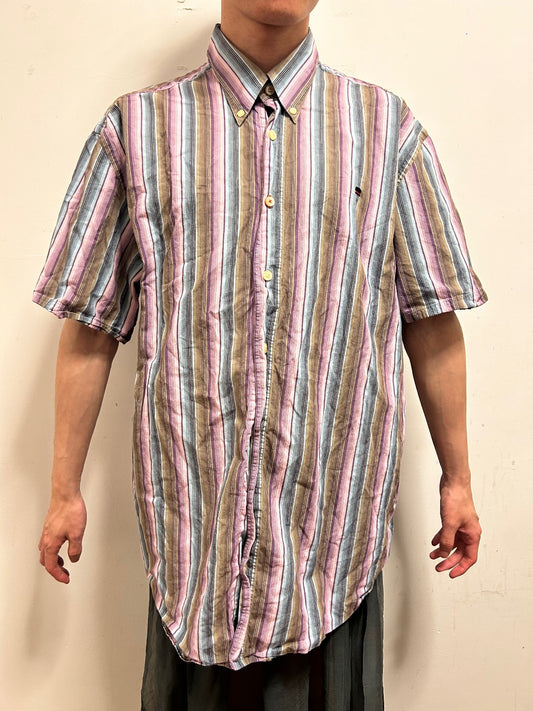 State of Art Men’s Striped Button-Down Shirt XL 100% Cotton Pastel Vintage