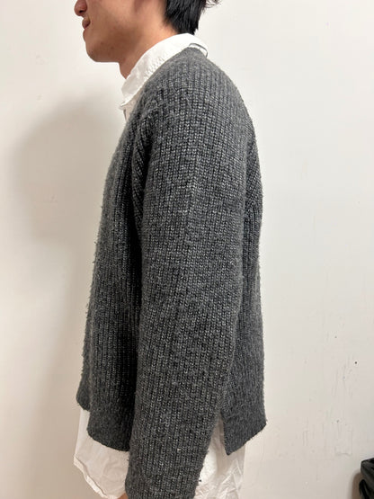 Replay Recycled Grey V-Neck Knit Jumper | Size L