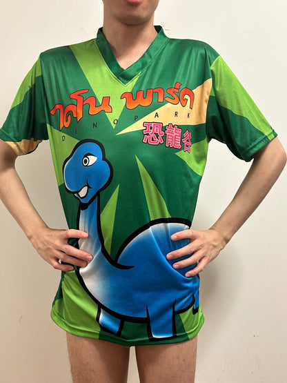 Thailand Dinosaur Park Graphic Oversized Unisex Tee Green Dinosaur Print