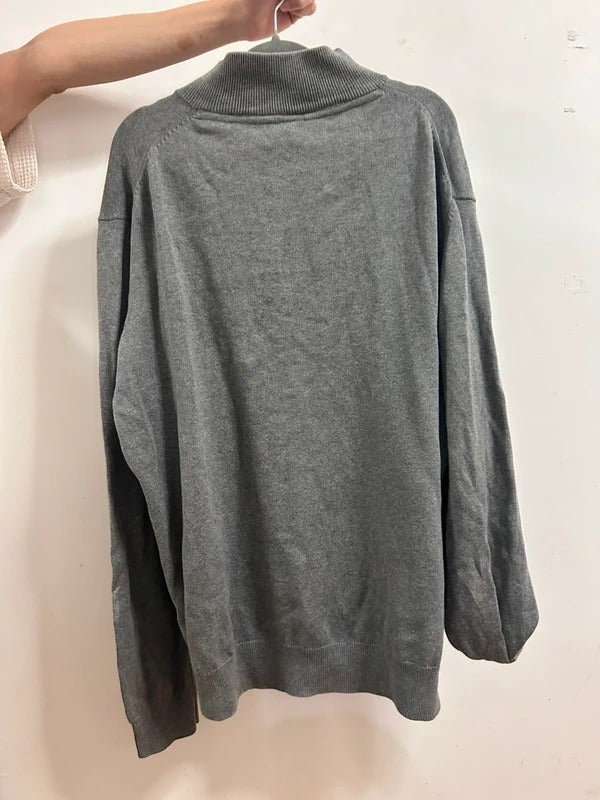 crew clothing grey quarter zip jumper xxl organic cotton