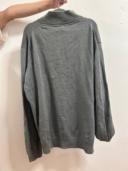 crew clothing grey quarter zip jumper xxl organic cotton