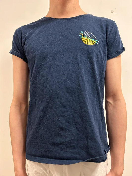 Thai Navy Embroidered T-Shirt | Cute Bangkok Travel Tee M