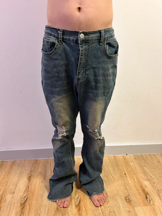 Japanese Vintage Distressed Wide-Leg Jeans oversized Effortless Street