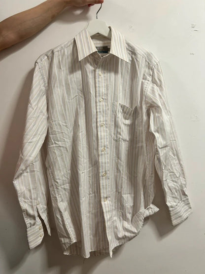 Marks & Spencer Tailoring Pure Cotton Striped Shirt 37cm 14.5