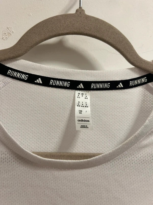 adidas White Running T-Shirt Size M