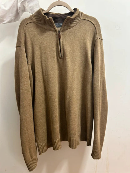 vintage oscar de la renta half zip knit xl