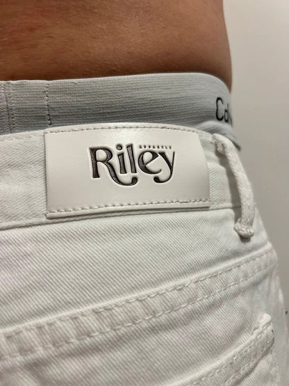 Riley Marseille White Straight Leg Jeans XS Low Rise Relaxed Denim