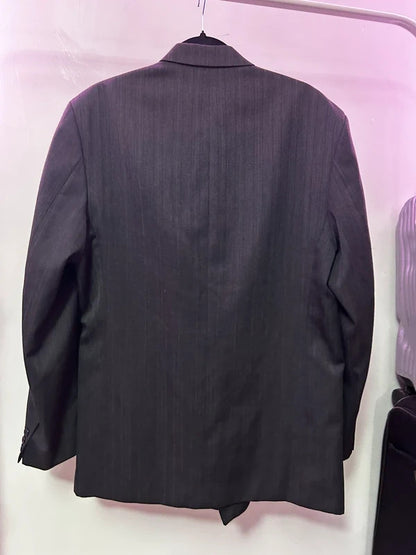 Vintage Horne Brothers Charcoal Pinstripe Double Breasted Blazer UK 44 EU 54