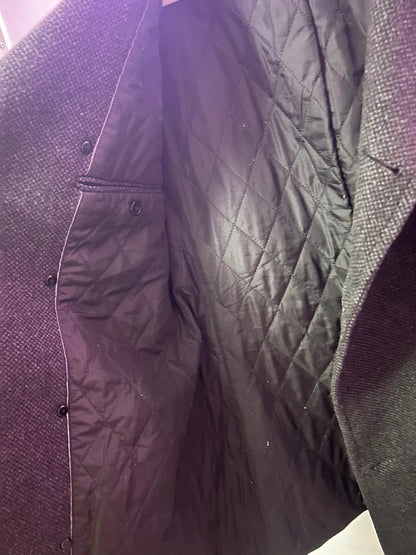 Romon Royal Black Double Breasted Wool Style Coat