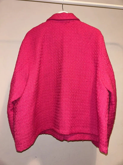 Next Pink Tweed Jacket with Crystal jewel Buttons – UK 22