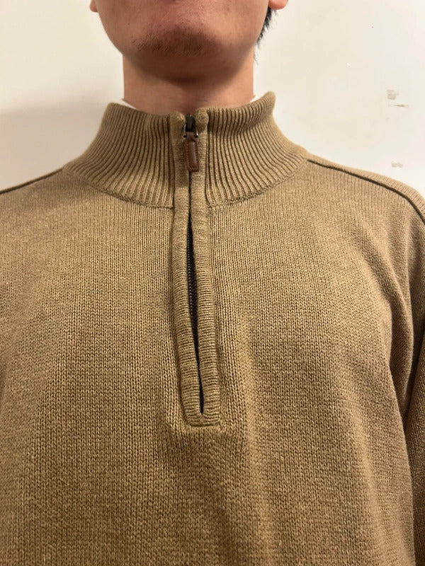 vintage oscar de la renta half zip knit xl