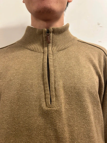 vintage oscar de la renta half zip knit xl
